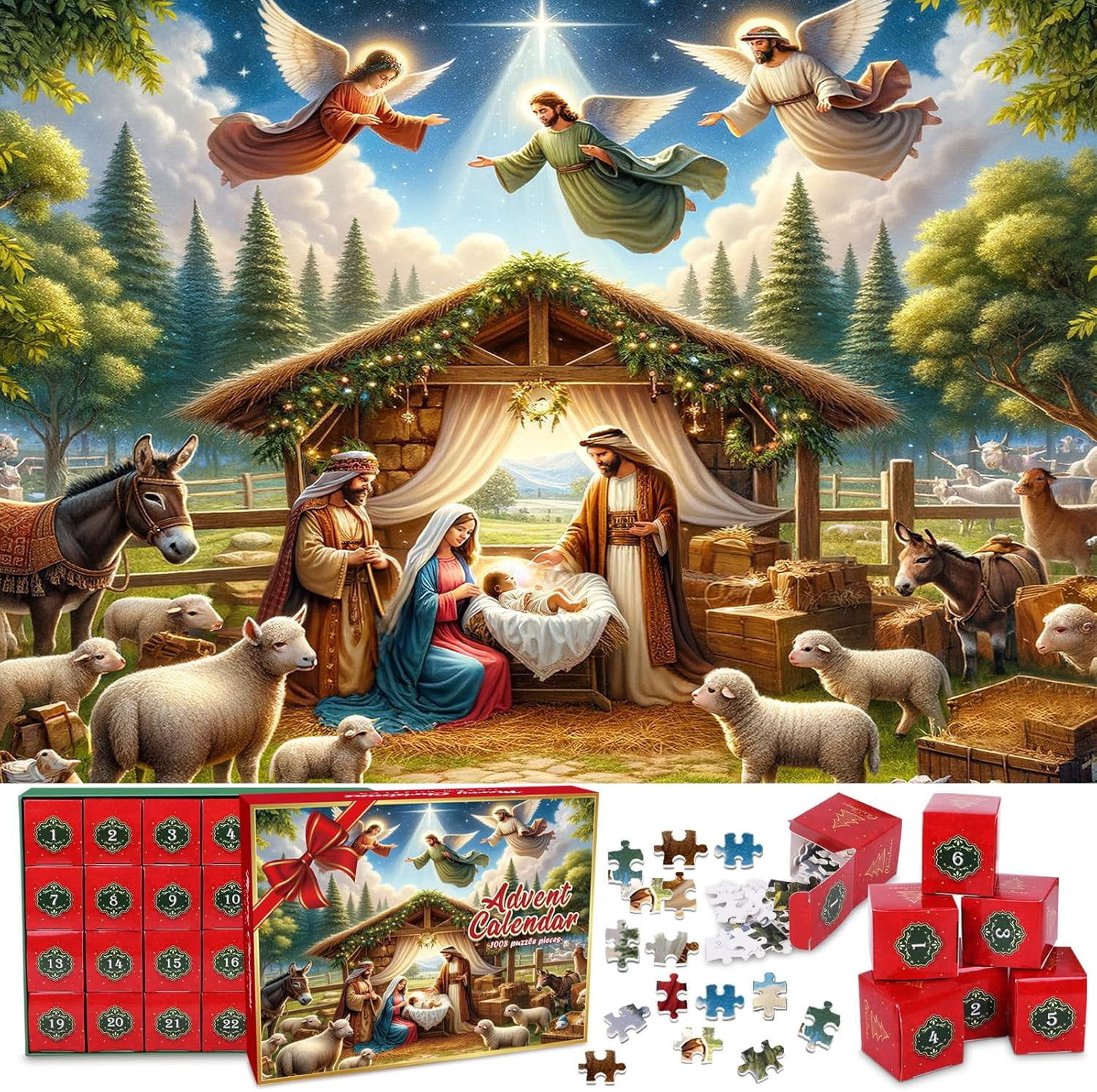 2024 Nativity Set Puzzle Advent Calendar Christmas for Boys and Adults ...