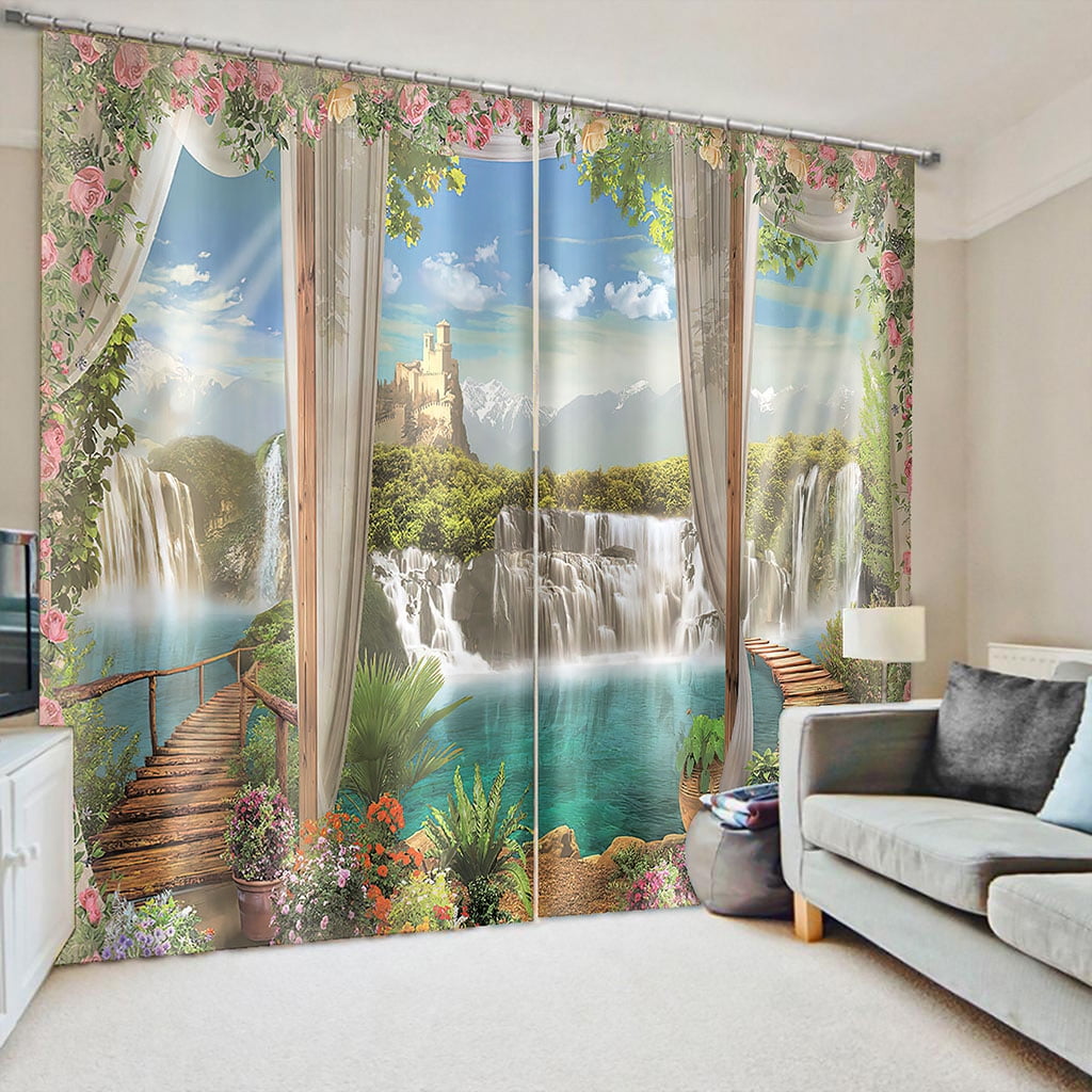 2024 Nature Seaside Scenery 3D Landscape Modern Thin Cloud Window