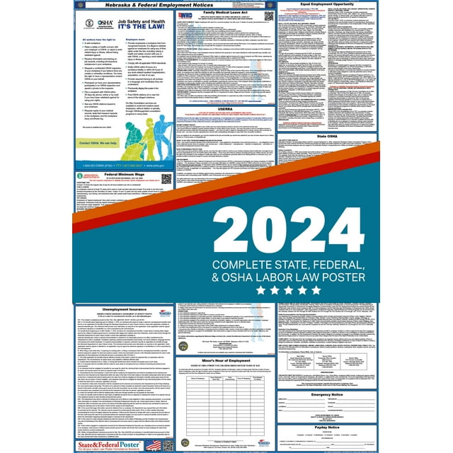 2024 Nebraska State and Federal Labor Law Poster (Laminated)
