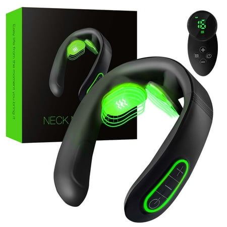 2024 Neck Massager with Heat , Portable Electric Neck Massager for Pain Relief Deep Tissue, Lymphatic Drainage Massager with 10 Modes&16 Levels, 130g Ultra-Light Wear, Relax Gift for Her/Him/Dad/Mom