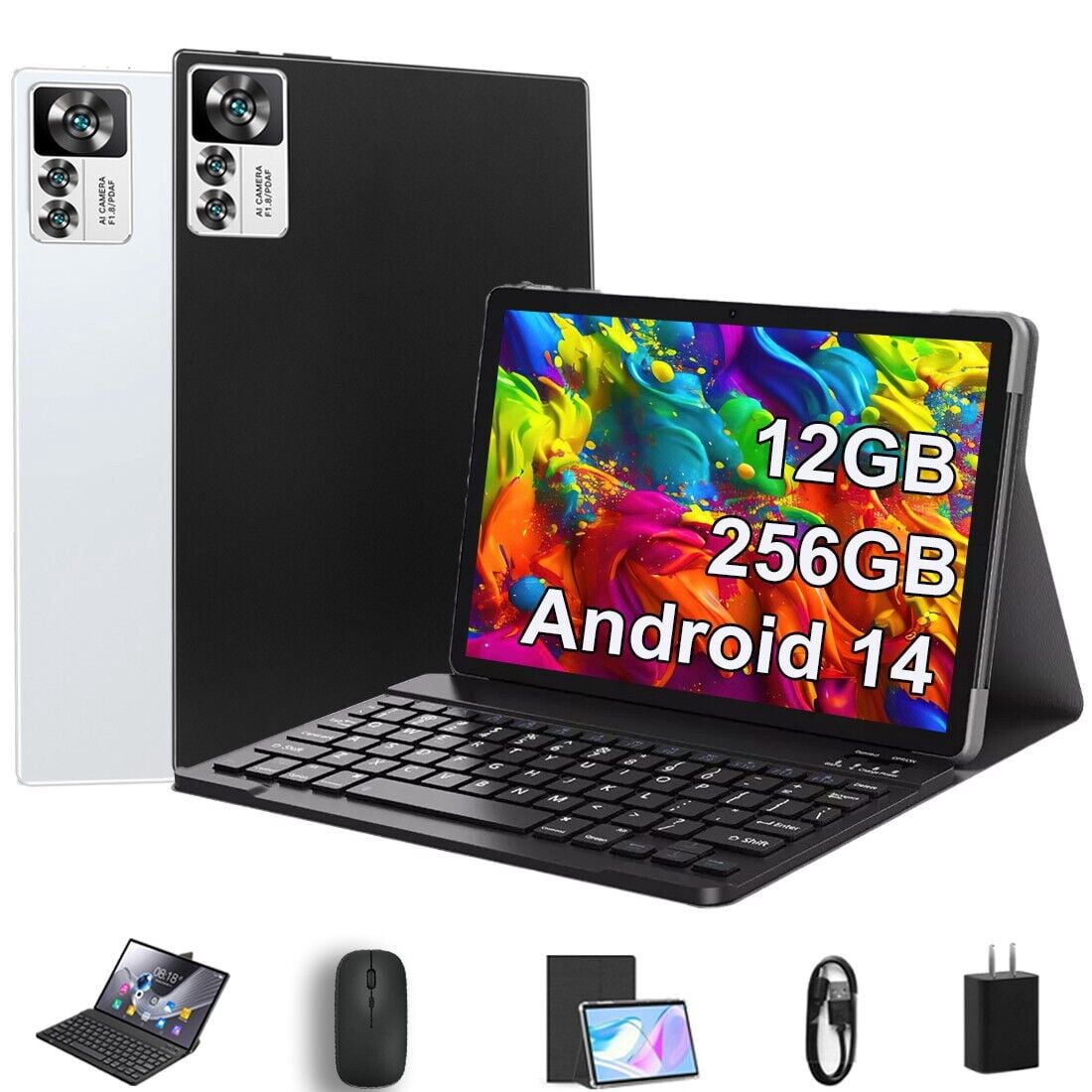 2024 New 10.1" Android 14 Tablet PC 12GB+256GB Octa Core WiFi Pad PC ...