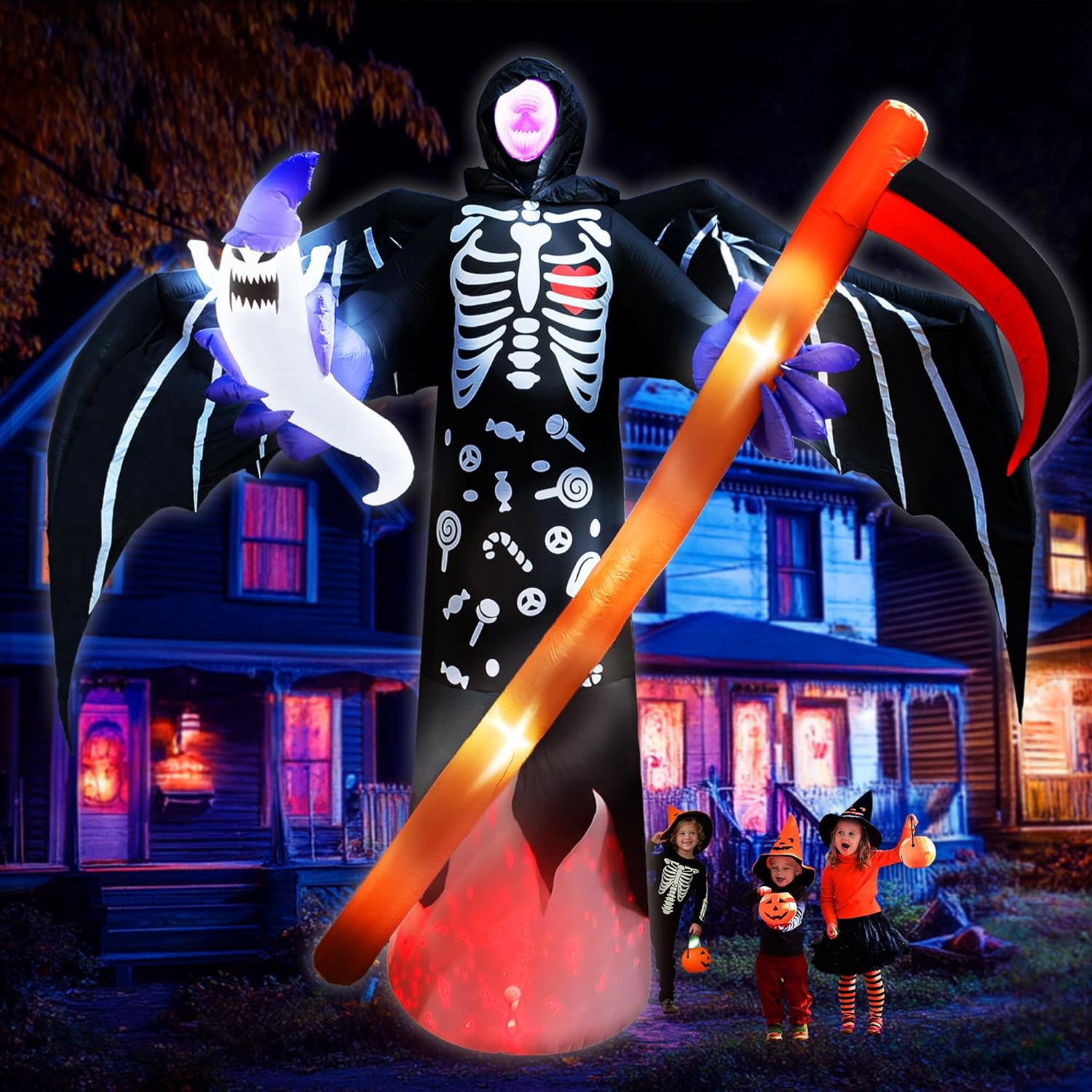 2024 New 12 Ft Giant Halloween Inflatables Decorations Outdoor Blow Up