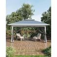 thumbnail image 1 of 2024 New 12x12 Pop Up Gazebo Outdoor Canopy Shelter with Mosquito Netting, 4 Corners Instant Gazebo Tent, for Lawn, Garden, Backyard, Deck, 1 of 7