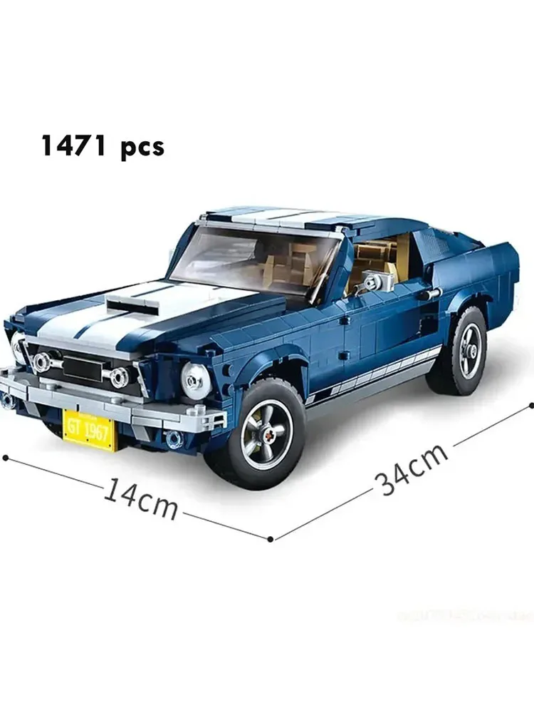 2024 New 1471Pcs Sports Racing Car Ford Mustang Model Building Blocks ...