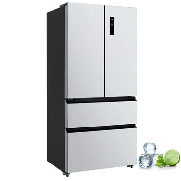 2025 New 18.75 Cu.ft French Door Refrigerator, 33 Inch Large Capacity Stainless Steel Fridge, Full Size Bottom Freezer Frost-free Counter Depth Fridge, with 2 Doors & 2 Drawers
