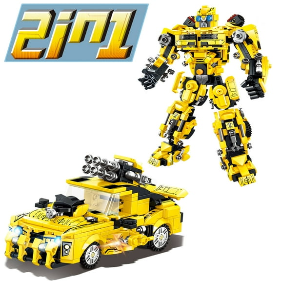 2024 New 2 in 1 Deformation Robot Mecha Building Blocks Sets Bricks Kit Transform Cars Birthday Toys Kids Children Gifts For Boy