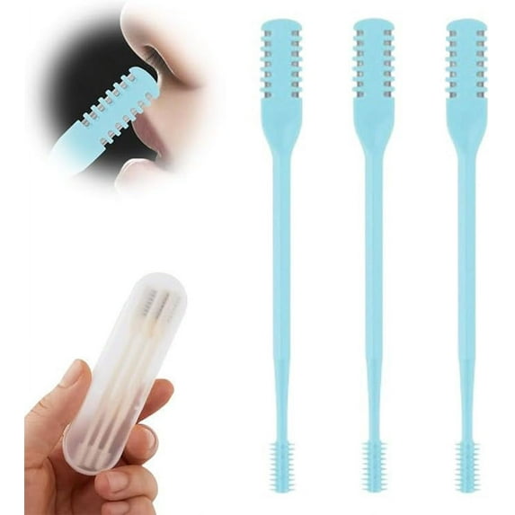 2024 New 2-in-1 Nasal Hair Cutter, 2024 New Double Sided Nose Hair Knife, Nostril Hair Remover Tool, Portable Manual 360° Rotating Nose Hair Trimmer with Ear Picker for Women Men(Cream,3pcs)