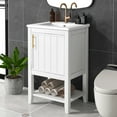 thumbnail image 1 of 2024 New 20 Inch Bathroom Vanity, Bathroom Cabinet with Ceramic Top Sink, Soft Closing Doors, Double Layer Storage Rack, Single Sink Bathroom Vanity Cabinet, 1 of 9
