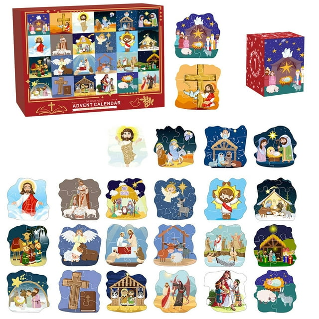 2024 New 24 Days Of Christmas Advent Calendar 144 Pcs Countdown Puzzle