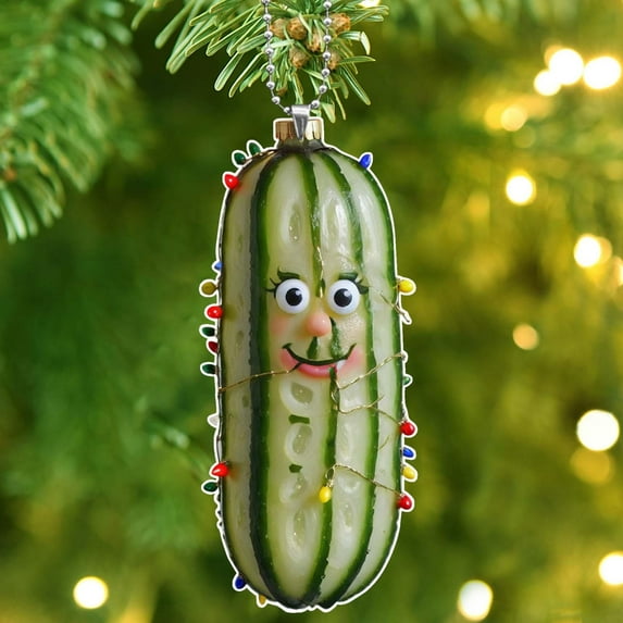 2024 New 2D Christmas Decorations Funny Pickle Ornaments for Christmas Tree Cute Mini Cucumber Christmas Pendant Christmas Holiday Party Decorations Joyful Holiday Collection Pickles Ornaments