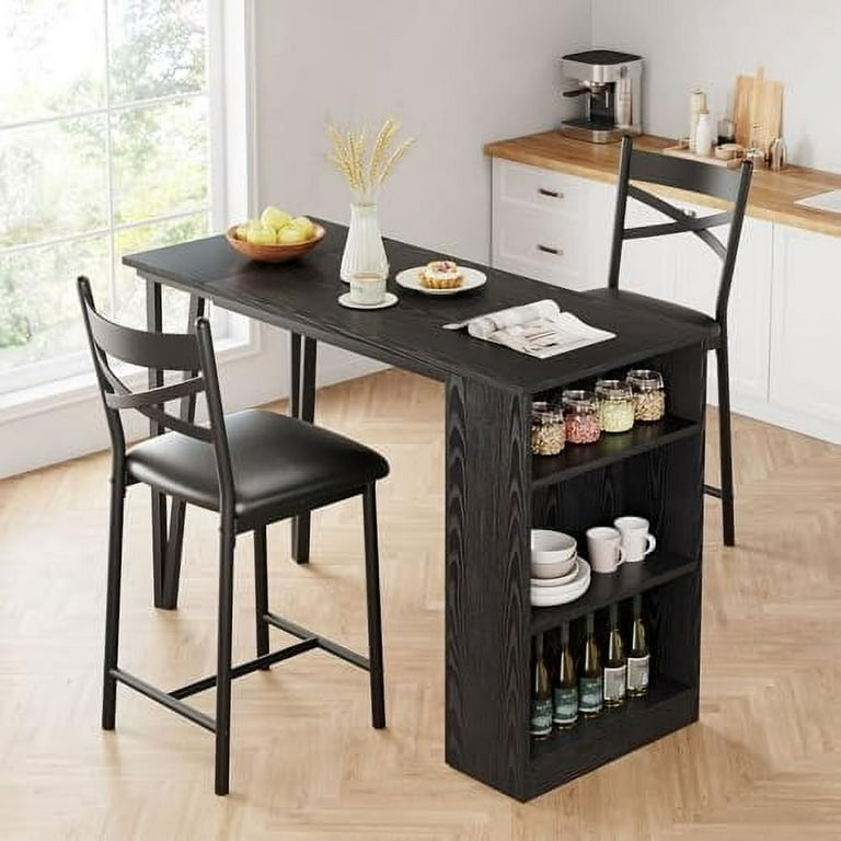 Breakfast Nook Tall Black Kitchen Table And Chairs Dining Table