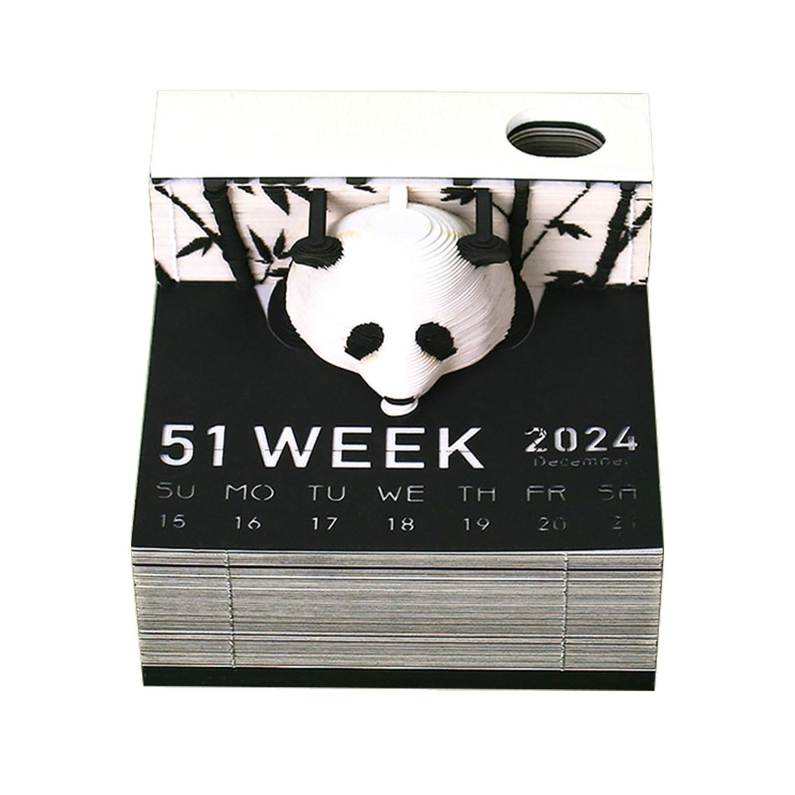 2024 New 3D Desk Calendar, Creative Panda Memo Pad TearAway 3D Art