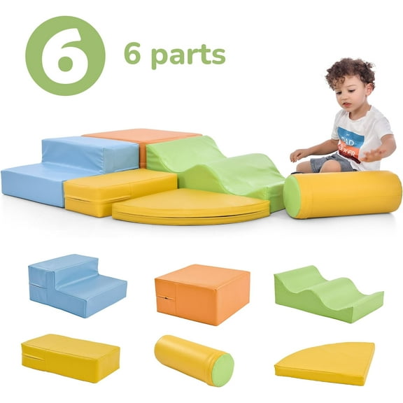 2025 New 6-Piece Soft Foam Toddlers Climbing Toys, Baby Foam Climbing Blocks for Toddlers, Foam Play Gym Climbing Structures for Toddlers, Indoor Climb andActivity Play Set