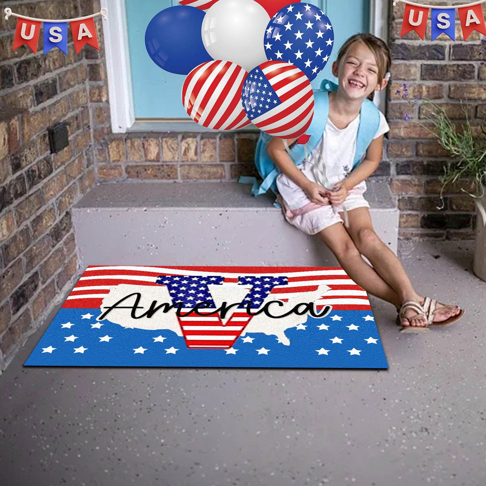 2024 New 60X40CM 4th July Independence Day USA Country Door Mat
