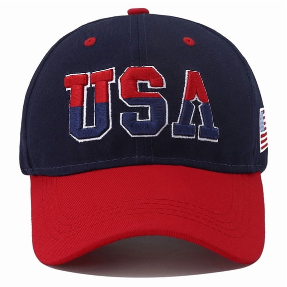 2024 New America Flag Embroidery Baseball Cap for Men Women Cotton Snapback Hat Unisex Hip Hop USA Caps for Man   Patriotic Adjustable Cotton Dad Hat USA Embroidered American Flag Cap for Men Women