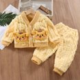 thumbnail image 1 of 2024 New Autumn Winter Baby Girl 2PCS Clothes Set Cotton Rabbit Pockets Thick Warm Coat Solid Velvet Jogger Pant Kid Girl Outfit (as picture,2-3Y  100), 1 of 5