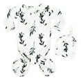thumbnail image 1 of 2024 New Baby Infant Coming Home Large Blanket Boy Outfit Knotted Sleep Gown Neutral Baby Blankets Sleepwear Baby Knot Floral Customer Baby Long Sleeve Sleeping Gown With Hat Set For 0-3 Months Larg, 1 of 6