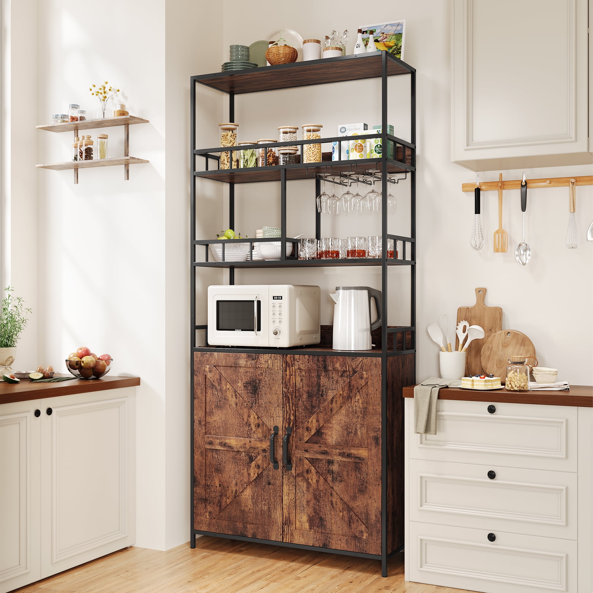2024 New Bakers Rack with Cabinet 70.8