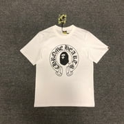 2024 New Bape Summer Printed Ape Head Shark Fashion Casual Hip Hop Men's and Women's Short Sleeve T-Shirt