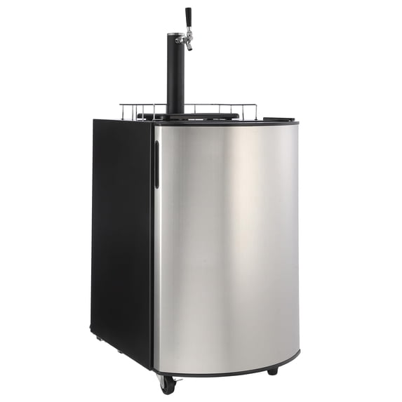2024 New Beer Kegerator, Dual Tap Draft Beer Dispenser, Full Size Keg Refrigerator With Shelves, CO2 Cylinder, Drip Tray, 32°F- 50°F Temperature Control