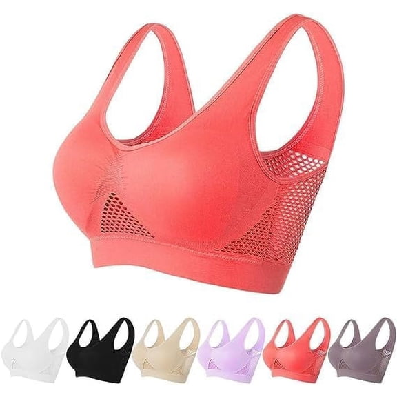 2024 New Breathable Cool Liftup Air Bra, Upgrade Full Support Sports Bra Large Size Lift Up Air Bra for Women