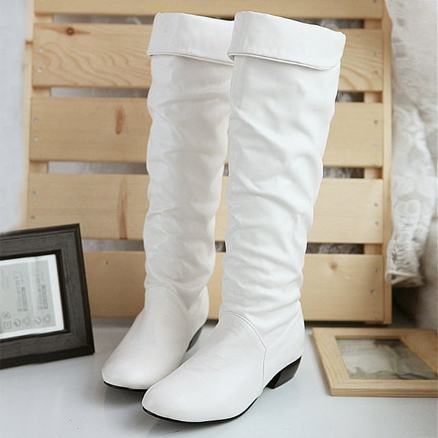 2024 New Breathable High Knee Riding Womens Thigh High Boots Heels Flat