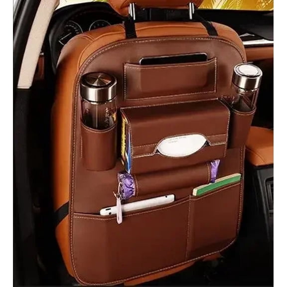 2024 New Car Seat back Storage Organizer Bag Universal PU Leather Multifunction Storage Box Stowing Tidying Pocket Auto Styling
