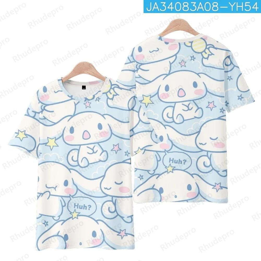 2024 New Children‘s Clothing Cinnamoroll Bigeared Dog Cinnamon Dog Sanrio Casual Loose Round