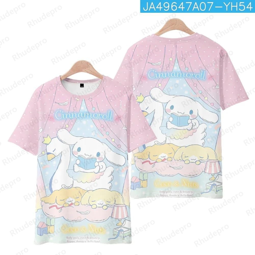2024 New Children‘s Clothing Cinnamoroll Bigeared Dog Cinnamon Dog Sanrio Casual Loose Round