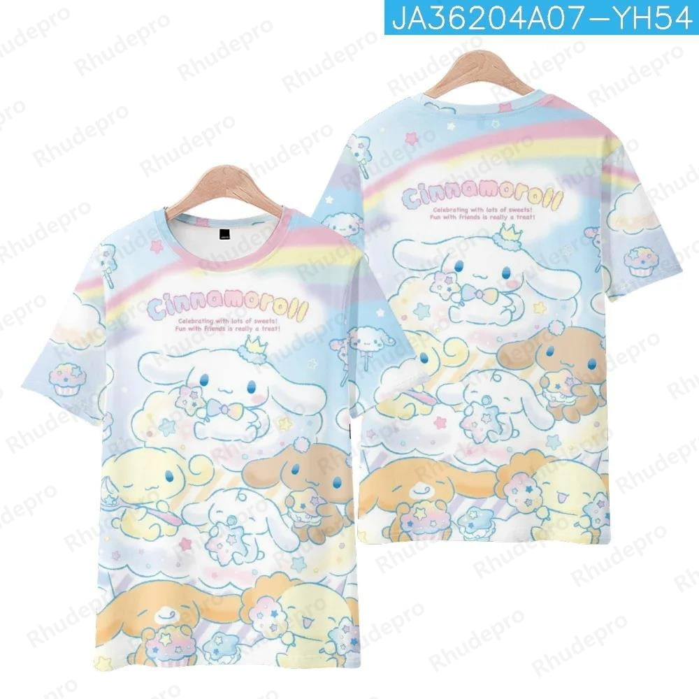 2024 New Children‘s Clothing Cinnamoroll Bigeared Dog Cinnamon Dog Sanrio Casual Loose Round