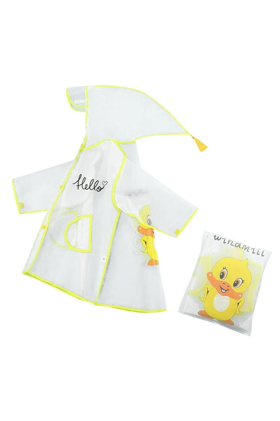 2024 New Children's Raincoat Boy Girl Kids Little Girls Cartoon Rabbit Pattern Eva Girl Rain Coat Transparent Poncho With Hat Toddler Raincoats for Girls Fashion Transparent Boys Youth Coats Glossy