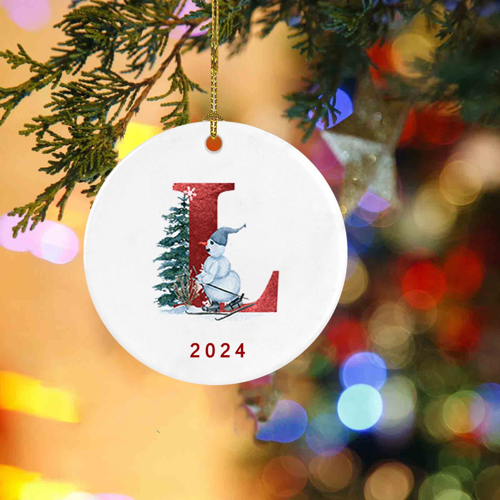 2024 New Christmas Initial Christmas Tree Ornaments Personalized DIY