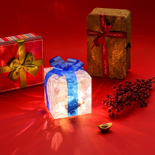 2024 New Christmas Lighted Gift Boxes, Prelit Lights Gift Boxes, Light