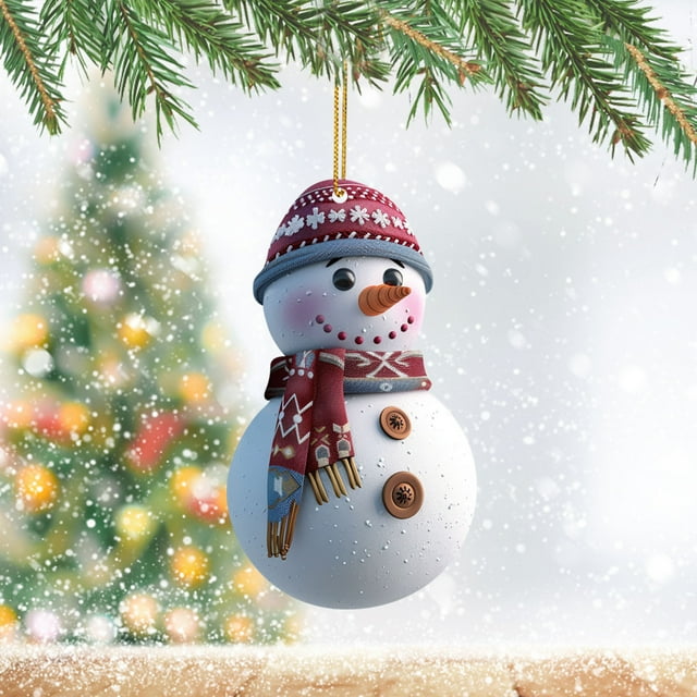 2024 New Christmas Snowman Pendant Acrylic Flat Pendant Keychain