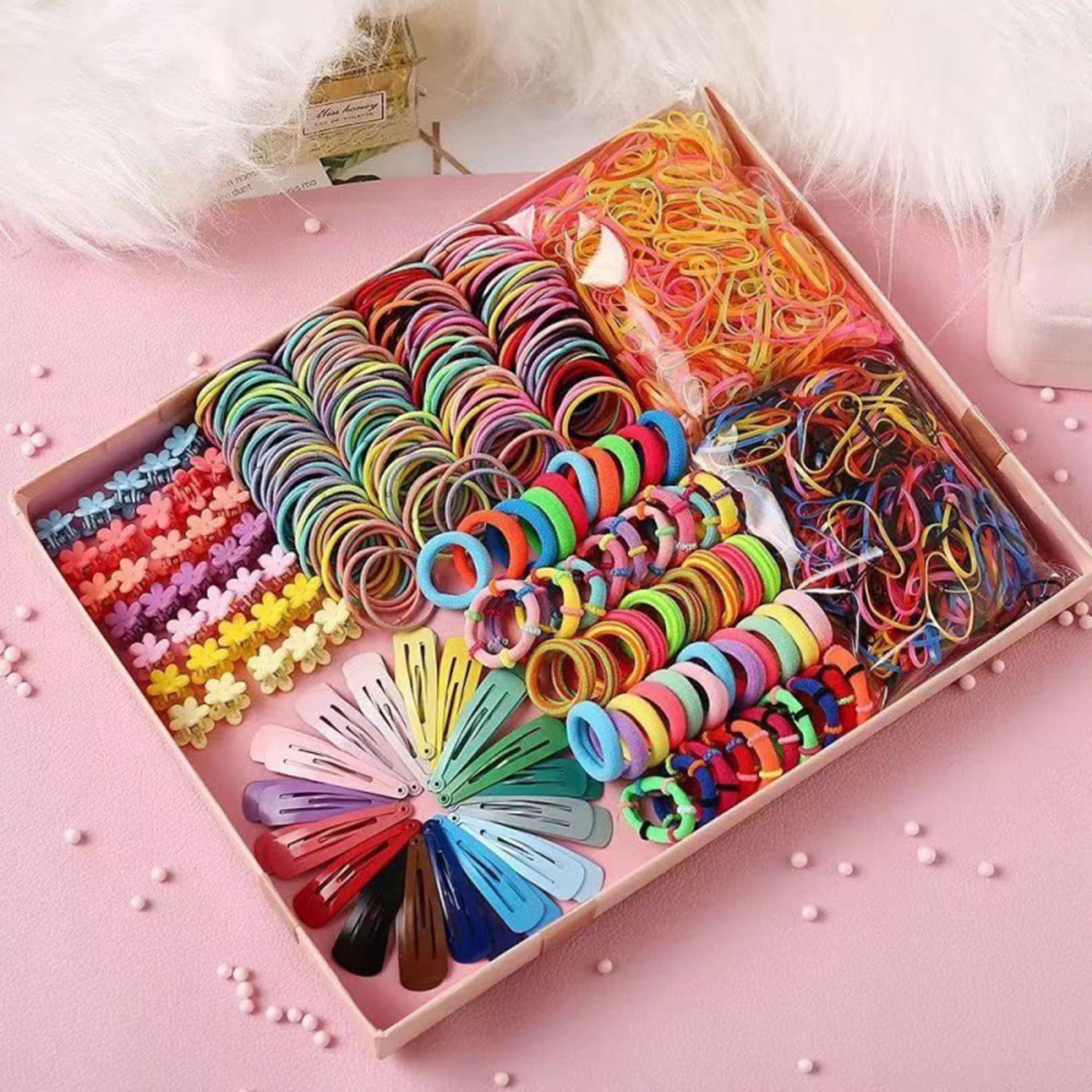 2024 New Colorful Cute Hair Ties Hair Clips Hairband Sets, Soft