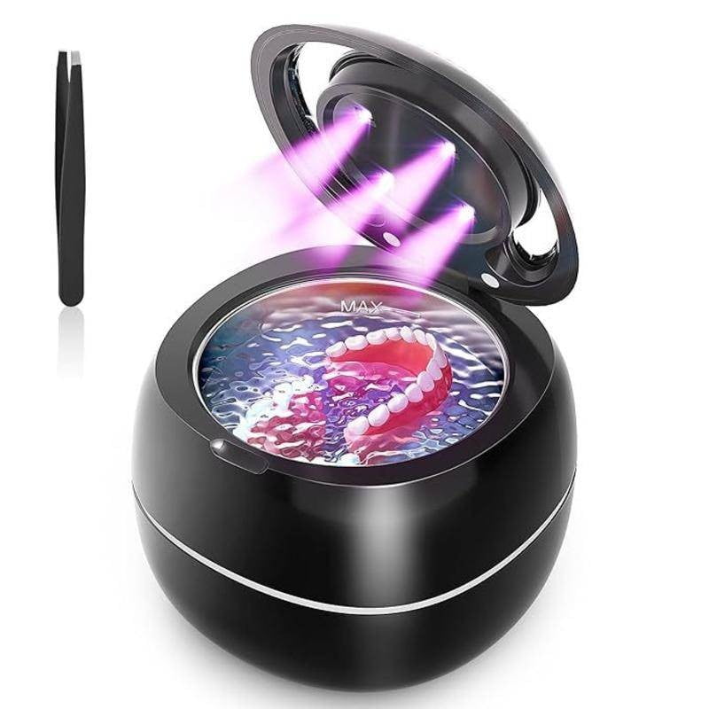Ultrasonic Retainer Cleaner, Sonic Cleaning Machine for Dentures, Aligner, Mouth Guard, Jewelry