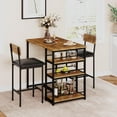 thumbnail image 1 of 2025 New Dining Table Set for 2, Counter Height Kitchen Table and Chairs, Bar Table Set with 2 Upholstered Bar Stools, 3 Piece Dining Room Table Set for Small Space, Apartment, 1 of 8