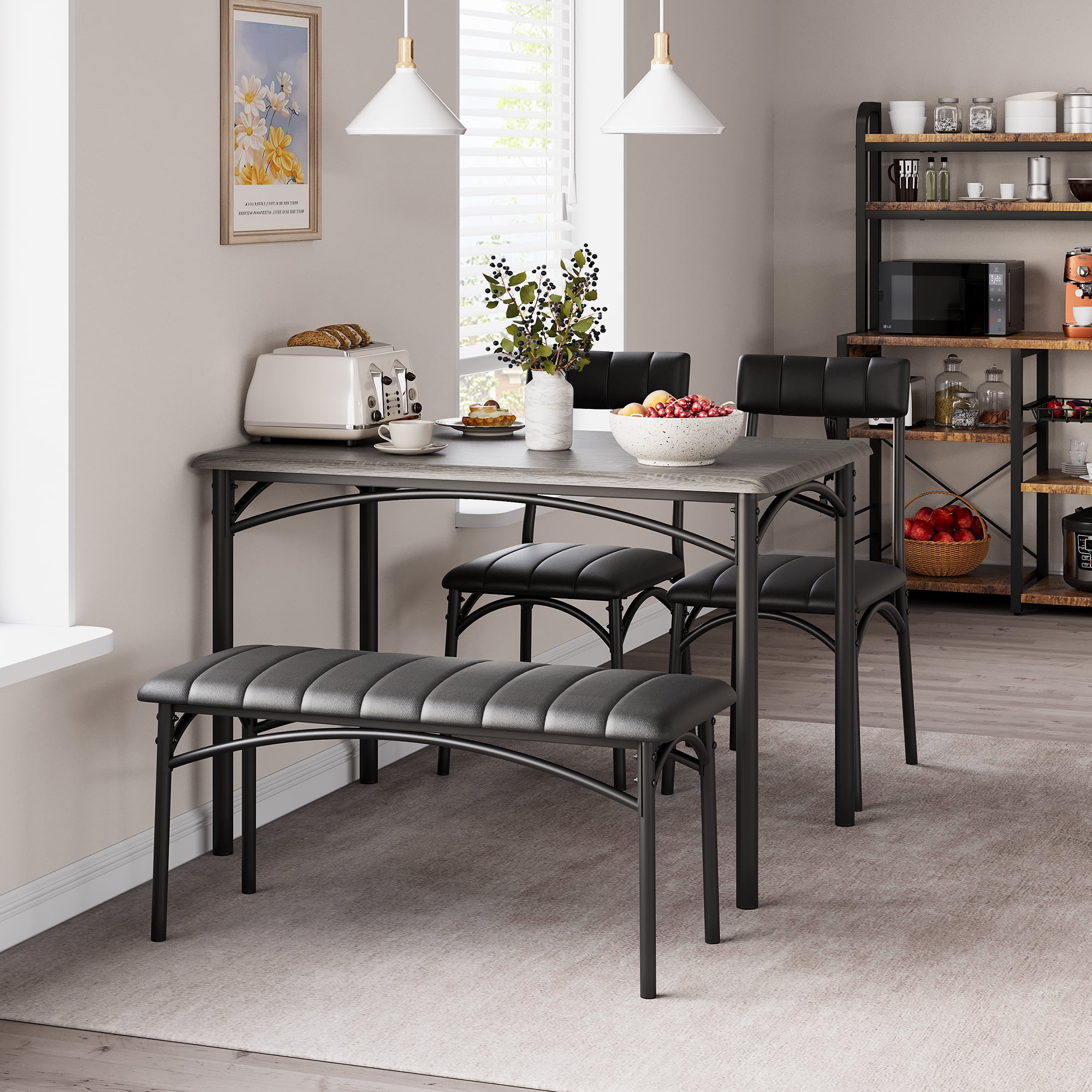 2024 New Dining Table Set for 4, Rectangular Kitchen Table and ...