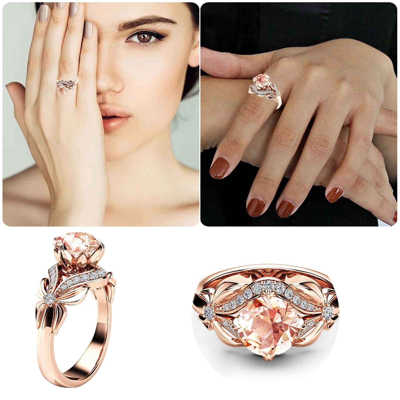 2024 New Europe and The United States Fashion Bow Ring for Women Copper