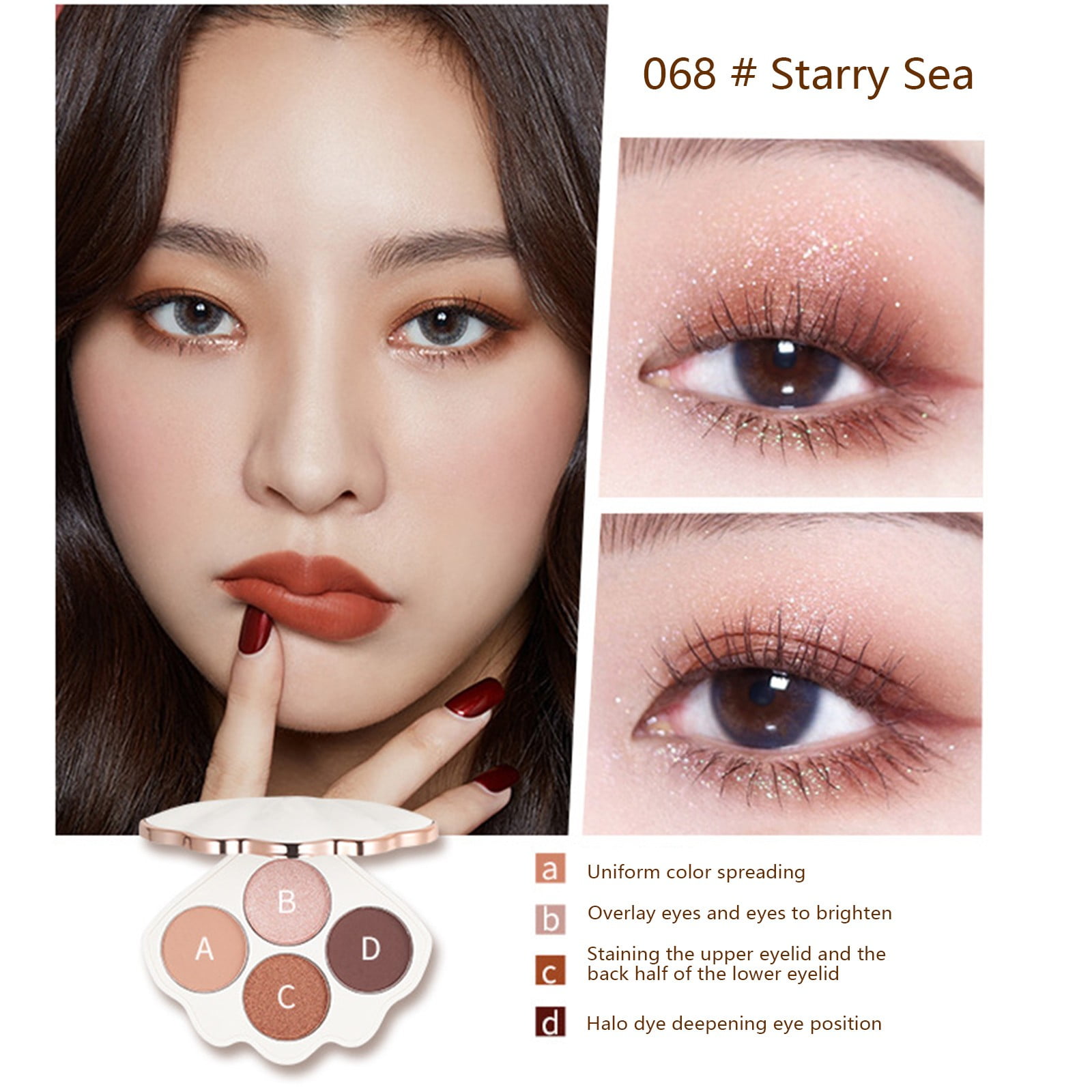 2024 New Eyeshadow Eye Shadow Quad Dish Milk Tea Earth Color Pearl Matt