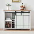 thumbnail image 1 of 2024 New Farmhouse Coffee Bar Cabinet with Storage, 47’’ Wine Bar Cabinet with Sliding Barn Door, Buffet Sideboard Cabinet with 16 Bottle Wine Rack for Dining, Living Room, 1 of 7