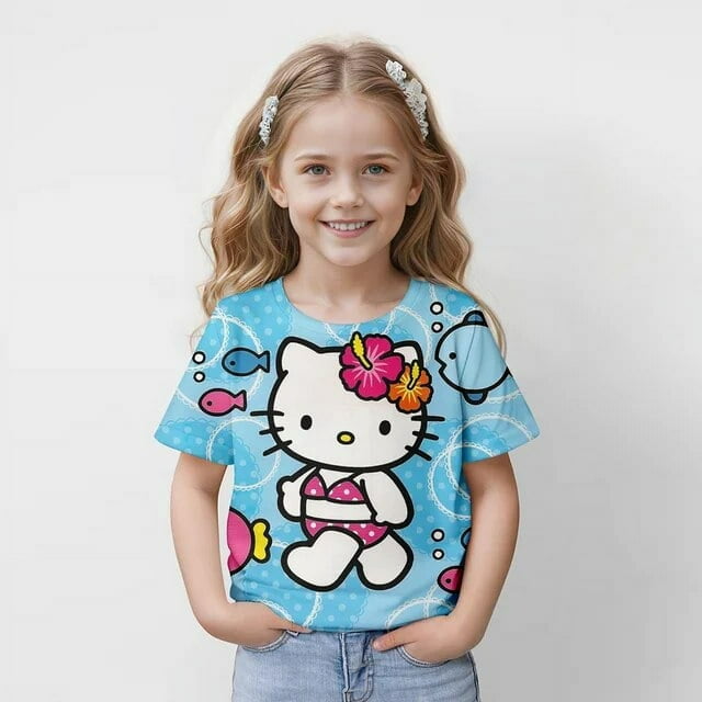 2024 New Fashion Kids Cartoon Skibidi Kuromi Hello Kitty T-shirt Boy ...