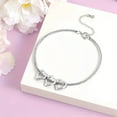 thumbnail image 1 of 2024 New Fashion Light Luxury Custom Text With Love Pendant Stainless Steel Custom Curved Business Card Bracelet, Personalized Name And Date Engraving, First Birthday Bracelet Gift, Meaningful, 1 of 14