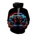 2024 New Fashion Men's Sport Hoodies 3D Sports Car Print Pocket Tops