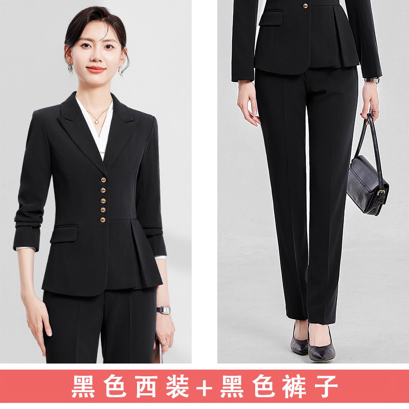 2024 New Fashion Temperament Goddess Fan High End Dress Blue Work Clothes High Sense Suit