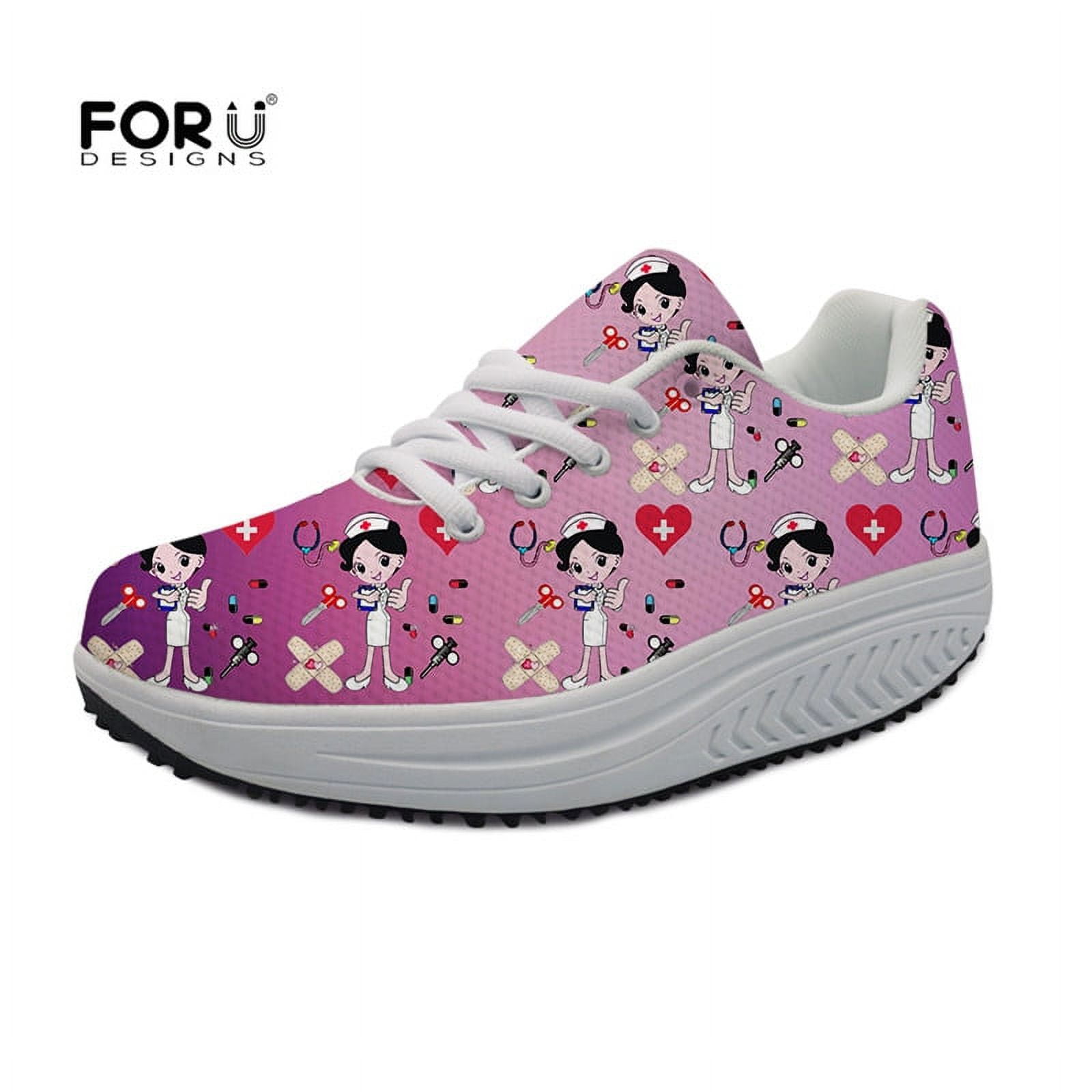 2024 New Fashion Woman Platform Shoes Cartoon Nurse/Doctor Pattern