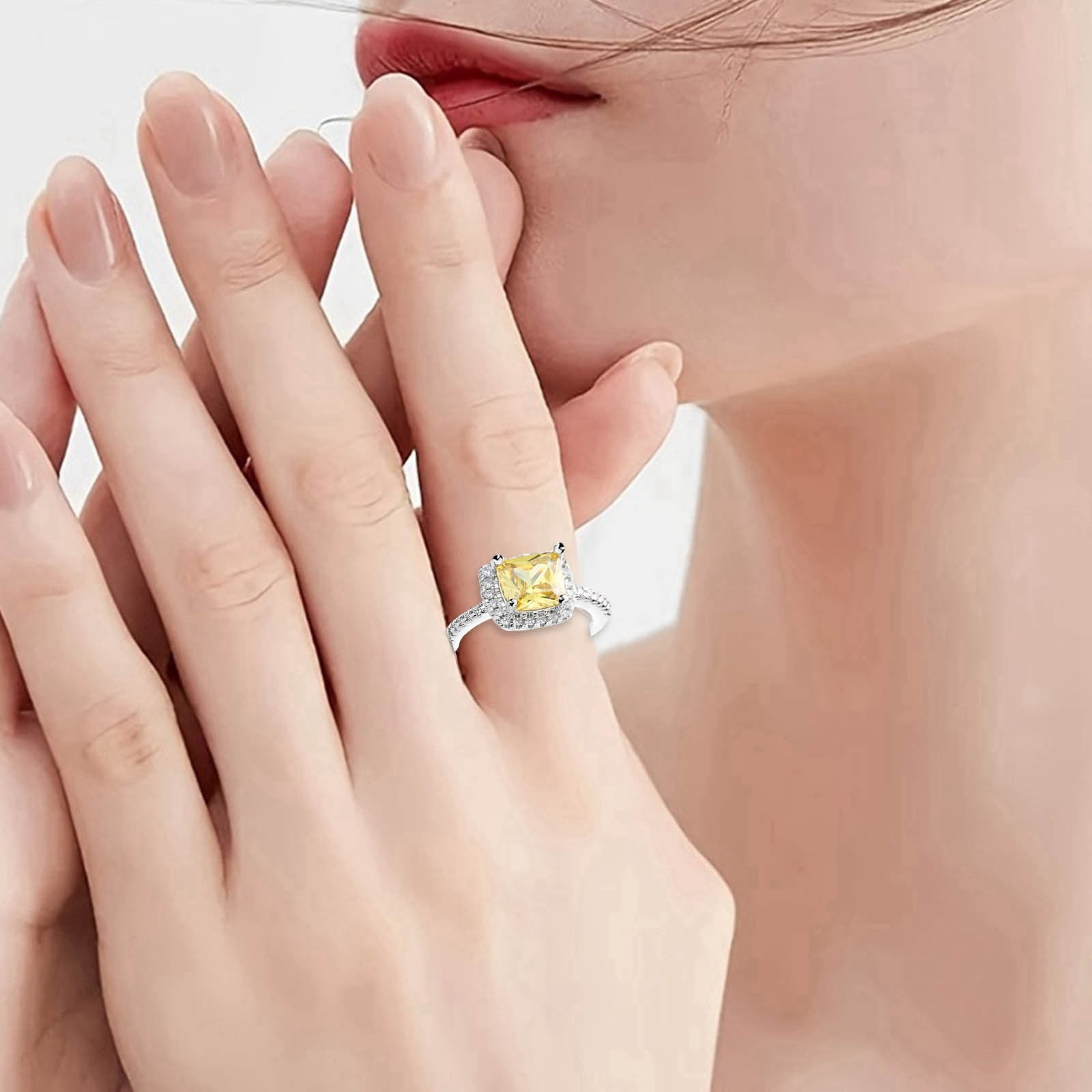 Four square diamond ring cheap