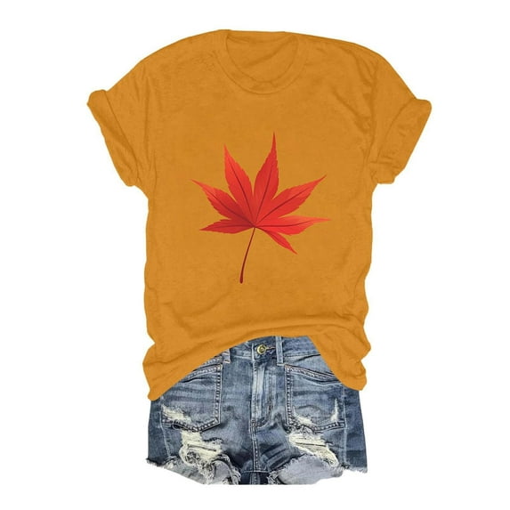 2024 New Fashionable Thanksgiving Red Upward Printed Women's Round Neck Short Sleeve T Shirt Women Long Sleeve Shirt Womens Athletic Tops Short Sleeve Space Pack Womens Polyester Spandex Shirt Long