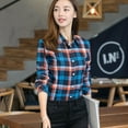 2024 New Fine Cotton Plaid Shirt Female College Style Women's Blouses