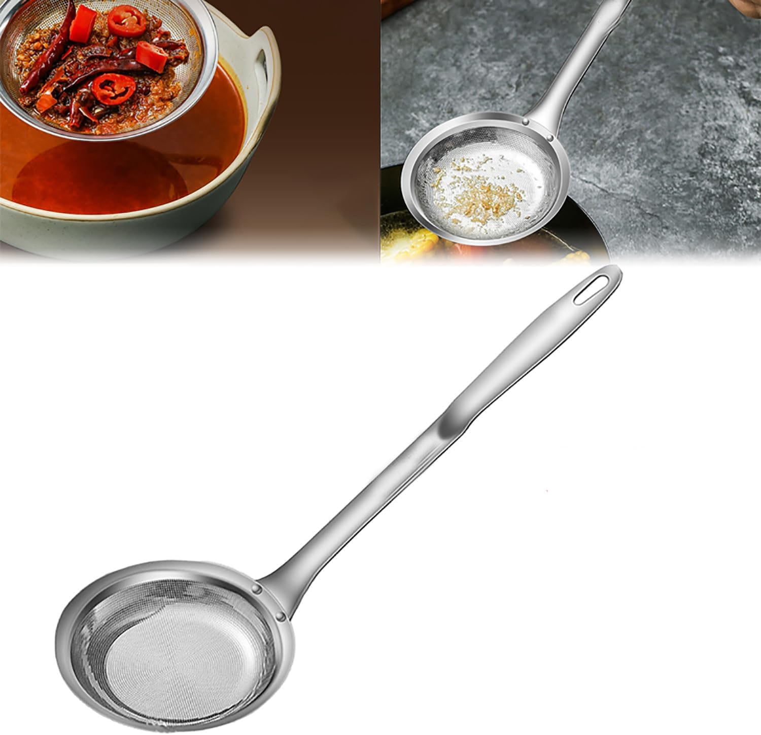 2024 New Fine Mesh Stainless Steel Colander for Oil Filter Skimming